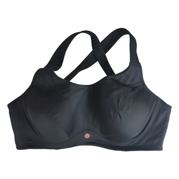 LIVI Underwire Sports Bra Black 46DDD Full Coverage Molded Max Support Wicking - Picture 1 of 13